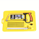 Set ferăstrău manual multifuncțional din oțel cu 6 lame Ferăstrău practic pentru casă și atelier 1x Burghiu 1x Șuruburi Instrument universal 2