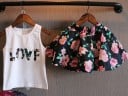 Set fetiță LOVE top și rochiță - Alb 3