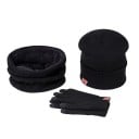 Set invernale di cappello con scaldacollo e guanti tattili per donne e uomini Completo lavorato a maglia in cotone Scaldacollo 1
