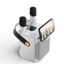 Set karaoke Bluetooth difuzor 16,8 x 13,9 x 17,1 cm 100 W 360° stereo rezistent la apă cu 2 microfoane fără fir 6