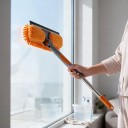 Σετ καθαρισμού παραθύρων Σκούπα 2 σε 1 με επεκτεινόμενη ράβδο 100–420 εκ. Περιστρεφόμενη κεφαλή 180° Μικροΐνες και ζινίλκα Για παράθυρα 2