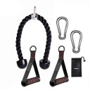 Set kladkových nástavců: lano na triceps 70 cm, 2x madla s pěnovou rukojetí, 2x karabiny a sáček pro silový a kondiční trénink 1