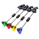Set LED swingers Hirisi 4 bucăți lungime 25 cm cap din plastic tijă din oțel inoxidabil cu greutate indicator de captură negru pentru sonde de pescuit 1