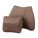 Set lendensteun en nekkussen voor in de auto Geheugenfoam Kunstleer Ergonomische ondersteuning voor rug en hoofd Comfortabel reizen 6