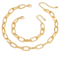 Set lineare collana 36+7 cm e bracciale 17+5 cm Catena grande in stile punk Gioielli da festa regalo per donne 1