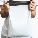 Set med 10 plastpåsar för inslagning av presenter med självhäftande stängning 25x35cm ljusgrå kuvert för försändelse 7