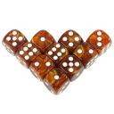 Set med 10 st. 16 mm akryltärningar marmorliknande tärningar för brädspel, rollspel, DND, klassiska sexkantiga speltärningar 6