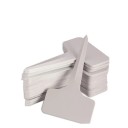 Set med 100 vita plastetiketter för växter, 10 cm, T-formade, skrivbara etiketter för plantor och blomkrukor 3