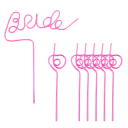 Set med 12 plastiska sugrör Bride 30 x 25 cm Sugrör Brud + rosa sugrör med hjärta Svensexa 6