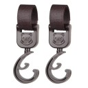 Set med 2 C-formade barnvagnskrokar 15 cm Universella roterande väskhållare Kardborreknäppning 6