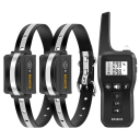Set med 2 elektriska hundträningshalsband med fjärrkontroll 1000m uppladdningsbara halsband med ljud, vibrationer, stötdämpande och vattentät hundträning 1