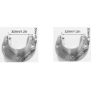 Set med 2 st Klädhängare 33 x 33 x 20 mm Rostfri flänshängare för rund stång 32 mm Fäste för garderob 5