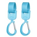 Set med 2 vridbara barnvagnskrokar 15 cm Universella väskhållare 360° rotation Kardborreknäppning 6