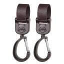Set med 2 vridbara barnvagnskrokar 15 cm Universella väskhållare 360° rotation Kardborreknäppning 8