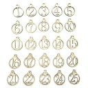 Set med 25 träfigurer för egen adventskalender Hängande dekorationer i form av julkulor med siffrorna 1 till 25 Naturligt trä 3,5 x 4,3 cm 1