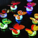 Set med 5 LED-fjärilslampor självhäftande vägglampa för barnrum, diameter 3,5 cm, slumpmässiga färger 5