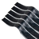 Set med 5 st glittrande hårslingor 50 cm syntetiskt hårförlängning med klipsfäste för styling av frisyrer 13