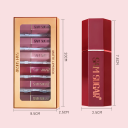 Set med 6 st matta läppstift 2,5 ml Långvarigt flytande läppstift Hållbar makeup Fin textur Förpackning 20 x 9,5 x 2,5 cm 2