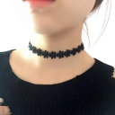 Set med 6 svarta damchoker, spetsdesign, praktisk stängning, stiligt tillbehör för vardagligt och kvällsbruk 4