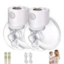 Set med bärbara bröstpumpar kompakt design 24 mm silikon transparent konstruktion för amning 2