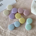 Set med fodral för kontaktlinser 10 st plastfärgade fodral kompakta dubbla lådor med märkning L och R för daglig användning 4