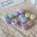 Set med fodral för kontaktlinser 10 st plastfärgade fodral kompakta dubbla lådor med märkning L och R för daglig användning 7