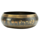 Set med tibetanska sångskålar 8,5 cm med tibetisk skrift, kudde och läderklubba för meditation, yoga, avkoppling, healing av chakran och bön 4