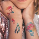 Set med tillfälliga tatueringar med sjöjungfrur, enhörningar, stjärnor, regnbågar och andra motiv färgglada vattenresistenta tatuering klistermärken 5