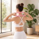 Set med träningsredskap 4 st med benförstärkare, åttafunktion, yogaring och expander med pedaler i rosa för kroppsstyrka 7
