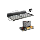 Set: mensola a muro in metallo 41 x 20 cm e supporto con ganci 41 x 19 cm per trapani, batterie e attrezzi sistema di stoccaggio per officina e garage 7