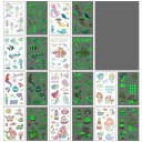Set met gloeiende tijdelijke tatoeages met een zeemeermin en motieven uit de onderwaterwereld kleurige tatoeage stickers voor het lichaam set vellen. 1