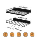 Set: metalen wandplank 41 x 20 cm en houder met haken 41 x 19 cm voor boormachines, batterijen en gereedschap opslagsysteem voor de werkplaats en garage 2