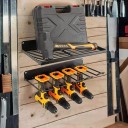 Set: metallväggshylla 41 x 20 cm och hållare med krokar 41 x 19 cm för batteridrivna borrmaskiner och verktyg för förvaringssystem i verkstad och garage 5