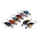 Set mini Wobbler Crankbait 8 Stück 4,5 cm in Plastikbox Schwimmende Kunstköder mit 3D-Augen und Drillingen Für das Angeln auf Raubfische 3