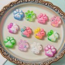 Set mit 10 Silikon-Antistressspielzeugen in Form von Katzenpfoten Bunte Mini-Quetschfiguren für Spaß und Entspannung 3