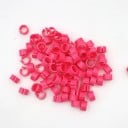 Set mit 100 Stück bunten 8 mm großen Vogelbeinringen. Kunststoffclips zum Beringen von Tauben, Papageien und Geflügel 3