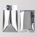 Set mit 100 Stück glänzenden Kunststoffverschlussbeuteln 8×13 cm grau-silber mit Klebestreifen zum Verpacken von Schmuck und kleinen Geschenken 6