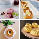 Set mit 12 Silikonformen für Mini-Gugelhupfe 6,5 x 6,5 x 2,7 cm Zufällige Farben Backen von Desserts 6