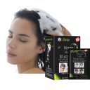 Set mit 2 Boxen mit je 10 Shampoos für schwarzes Haar, 25 ml. Natürliches Färben mit schwarzen Kräutern. Schnelle Behandlung in 5 Minuten. Gesund gefärbtes Haar. 8