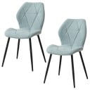 Set mit 2 modernen Esszimmerstühlen mit Steppung, 86x48 cm, Leinenstoff und Metallbeine, Tragfähigkeit 120 kg, für Esszimmer und Küche 1
