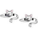 Set mit 2 verstellbaren Häkelgarnringen, Fingerhalter in Katzenform, Häkel- und Nähwerkzeug, Fadenteiler 2