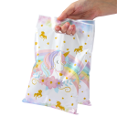 Set mit 25 Kunststofftaschen 16,5×25 cm mit Einhornmotiv für Kindergeburtstage, Geschenke, Süßigkeiten und Partydekoration für Mädchenfeiern 2