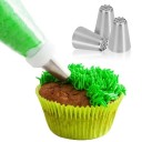 Set mit 3 Spritztüllen zum Backen mit feinen, mittleren und großen Öffnungen zur Herstellung von Gras, Härchen und Texturen auf Torten und Süßigkeiten 7