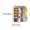 Set mit 30 Papier-Lesezeichen 15 x 4 cm Katze illustratives Motiv Innenraum Bibliothek Baum 2