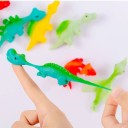 Set mit 5 aufziehbaren Finger-Dinosauriern Elastische Spielzeuge für Kinder Bunte Dinosaurier für Spaß und Wettspiele 4