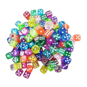 Set mit 50 farbigen sechseckigen Würfeln 14 mm. Mehrfarbige Spielwürfel für Brettspiele. Lernspielzeug für Schulen und Kindergärten. 2