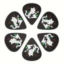 Set mit 6 Gitarren-Picks 0,71 mm mit Druckknopfetui Etui für Picks und Schlüssel Tragbares Etui mit Ring für Musiker und Gitarristen 3
