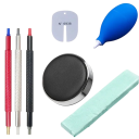 Set mit 7 Werkzeugen zur Uhrenreparatur Ziffernblattschutz Staubgebläse Reinigungsgummi Nadelstifte Kissen für Uhrwerke Professioneller Service 1
