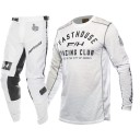Set Motocross Maglia e Pantaloni Unisex Con Maniche Lunghe e Pannelli In Rete In Poliestere e Nylon Verde Scuro con Elementi Gialli Per Moto 1