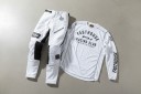 Set Motocross Maglia e Pantaloni Unisex Con Maniche Lunghe e Pannelli In Rete In Poliestere e Nylon Verde Scuro con Elementi Gialli Per Moto 3